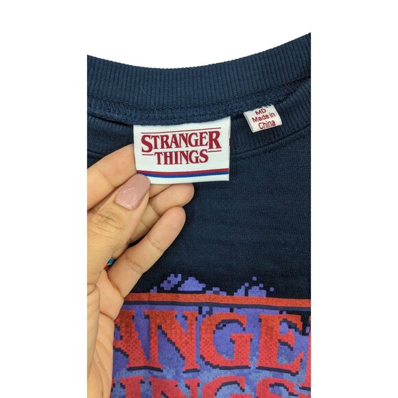 Netflix Stranger Things Sweatshirt Women Size M Pullover Graphic Print Logo Cozy - Picture 4 of 8